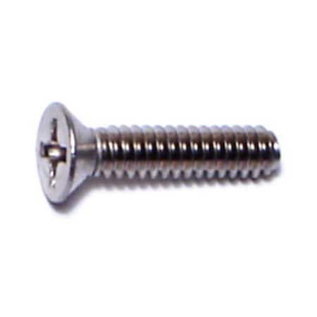 Midwest Fastener #6-32 x 5/8 in Phillips Flat Machine Screw, Plain 18-8 Stainless Steel, 100 PK 07162